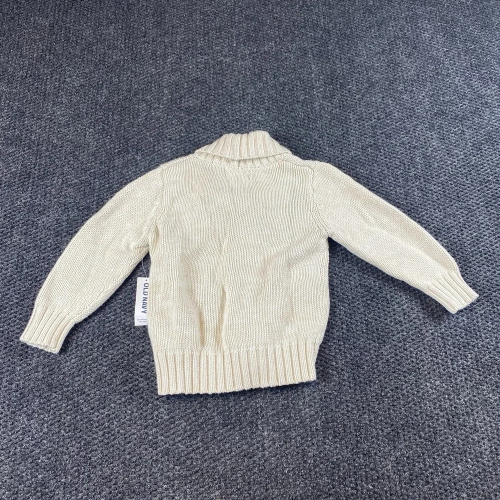 Old Navy Toddler Boys Shaw Grandpa Core Cardigan Sweater 18-24M Cream Geometric